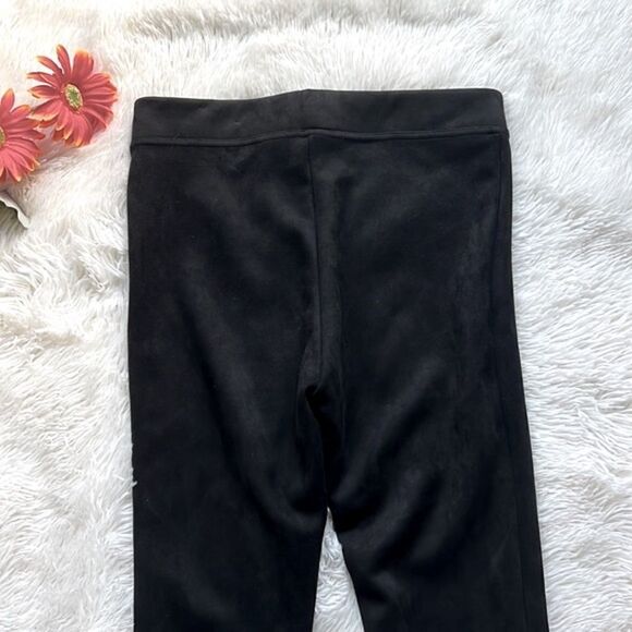 Andrew Marc Black Straight Leg Dress Pants Faux Suede Stretch Size Medium - Picture 4 of 6